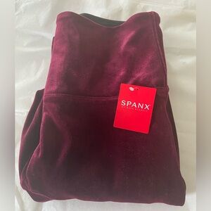 Spanx Merlot Velvet Leggings Suze M, NWT